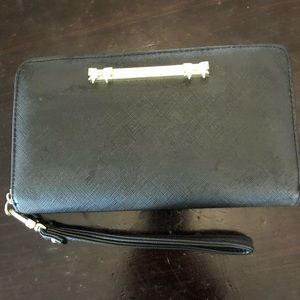 Betsey Johnson Black Zip Around Wallet